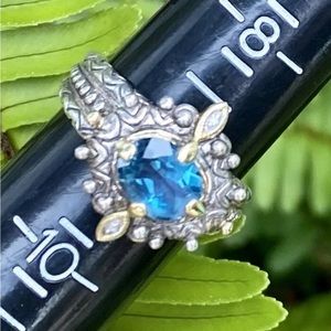 Barbara Bixby Blue Topaz Ring Size 9